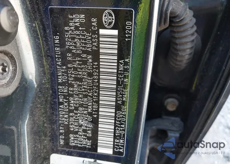 2015 Toyota Camry Le из США, поврежденный, VIN 4T1BF1FK2FU489214